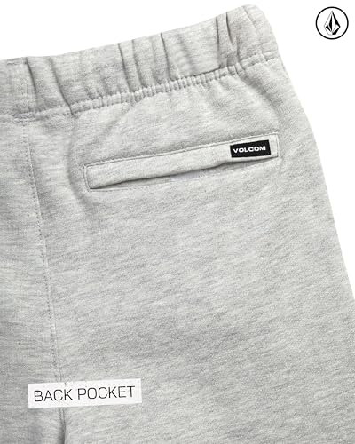 Volcom Boys Grey Heather Lightweight Fleece Joggers Size 10-12 with Pockets & Drawstring