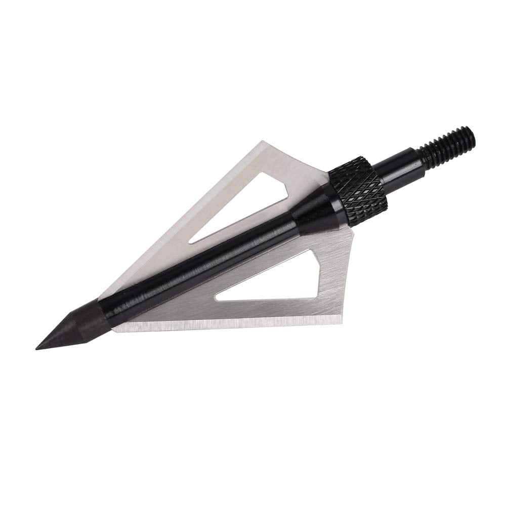 Broadheads 12PK 100 Grains Screw-in Arrow Archery 3 Blades Hunting Heads Arrow Tips Compatible with Crossbow and Compound Bow