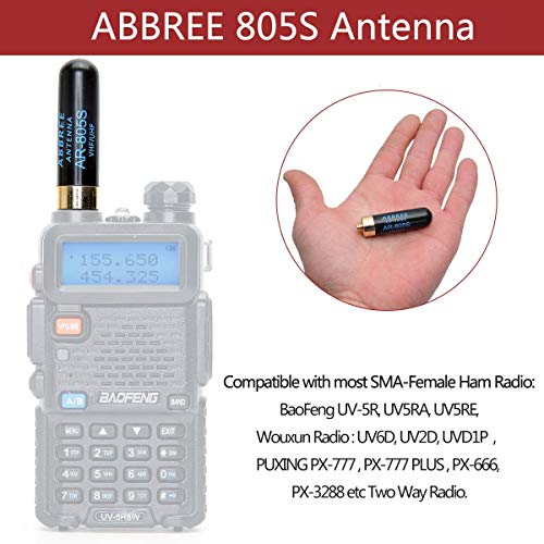 Dual Band VHF/UHF Ham Radio Antenna - 1.96" Mini AR-805S - Black-Orange (2 Pack)