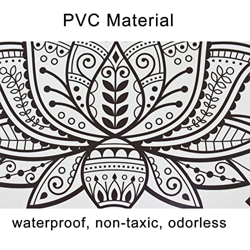 Black Mandala Lotus Wall Decals Indian Boho Namaste Flower Wall Sticker 23.6x15.7inch Hippie Buddhism Meditation Wall Art Decor for Headboard Bedroom Living Room Yoga Studio