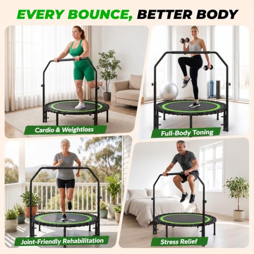 40" Mini Rebounder Trampoline - Foldable Indoor Exercise