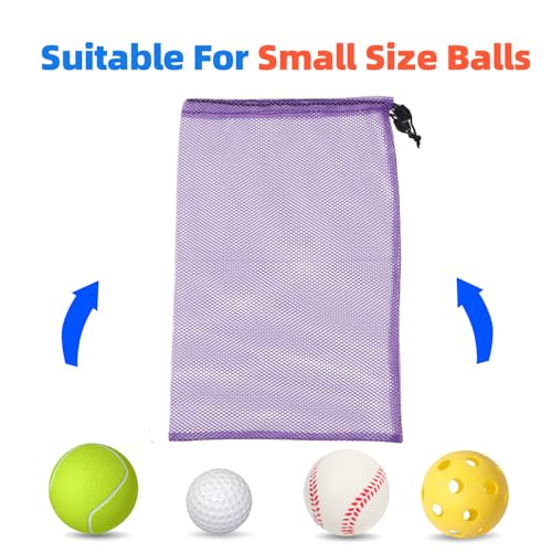 Mesh Drawstring Ball Bag - Purple 18"x12" for Gym, Swim & Laundry