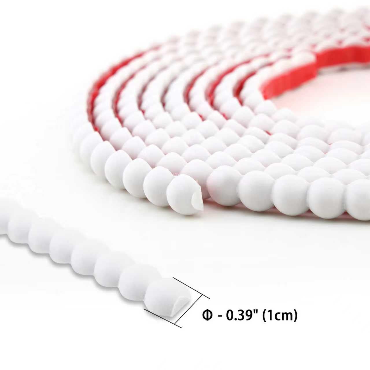 Trimold 118" x 0.39" Peel and Stick Unfinished Beaded Trim - Easy to Paint, Flexible DIY Craft Molding for Mirror Frame, Backsplash, Wall, Door, Cabinet, Dresser, Shelf