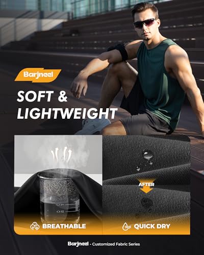 Men's Gym Shorts 4-Pack - Athletic Basketball Fitness Clothing, Large/Black, Grey, Navy