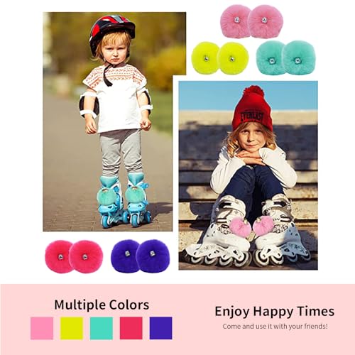Roller Skate Pom Poms with Bells - Mint Green, 2 Pieces