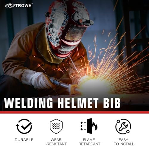TRQWH Welding Helmet Bib Cover Extended Split Wrap-Around Helmet Back Cover with Press Fit Seal, for Most Welding Helmets (TRQ-WHNPWB)