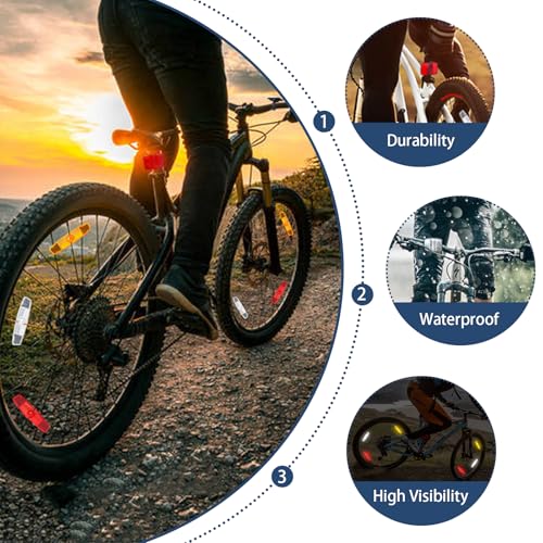 White Bicycle Wheel Reflectors - Safety Spoke Warning Lights (2 Pcs)