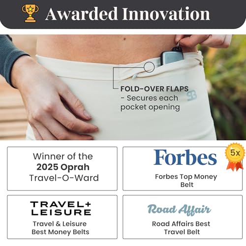 Running Belt with 4 Pockets - No-Bounce Fanny Pack - Black, Small