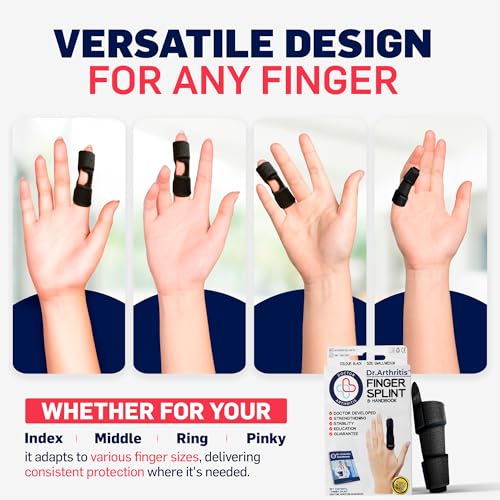 Finger Splint with Handbook for Trigger Finger & Arthritis - Adjustable Size