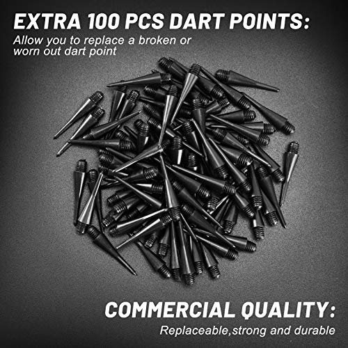 Soft Tip Darts Set - 12 Plastic Darts with 100 Extra Tips - Silver