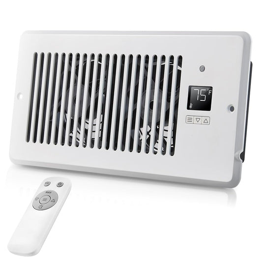 Window Register Booster Vent Fan For 4" x 10" Register Hole, Vent Booster Fan with LCD display & Thermostat,11-Speeds Household Ventilation Fans with Remote,Air Vents Fans Booster for Room, Home