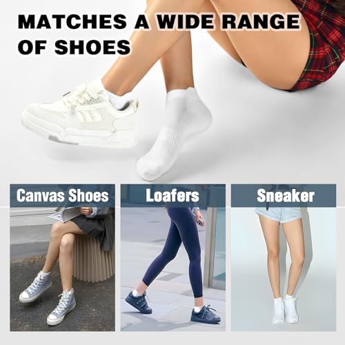 Low Cut Athletic Ankle Socks for Women - 6 Pairs, Black