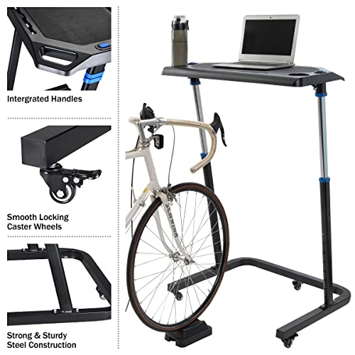 Adjustable Bike Trainer Fitness Desk - Portable Workstation Black
