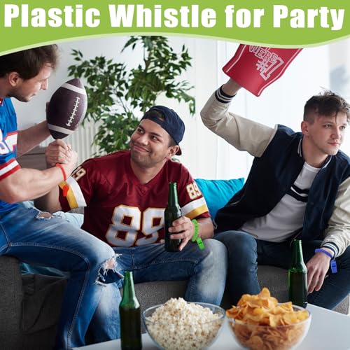 Mototo Multicolor 50/100 Pcs Referee Whistle with Wrist Bracelet — Loud Sport & Safety Whistles for Adults, Kids, Coaches, Officials