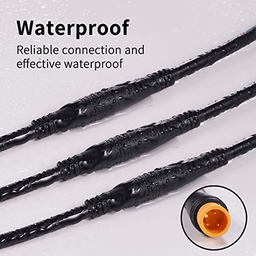 Baluoqi Waterproof 3Pin Electric Bicycle Extension Cable 80cm - Female to Male, 2 Pieces
