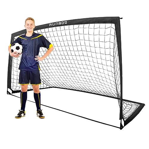 9x5 FT Portable Kids Soccer Goals with Carry Bag - Black