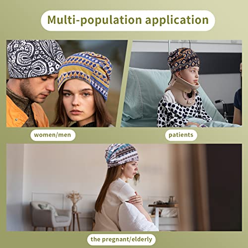 Slouchy Turban Chemo Beanie - Pre-Tied Sleep Cap - Zigzag Lines