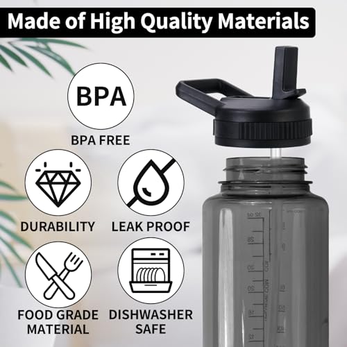 Straw Lid Compatible with Nalgene Water Bottles 32 OZ, BPA-Free