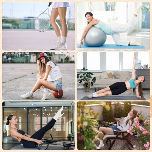 Non-Slip Pilates Grip Socks for Women - White / Size 5
