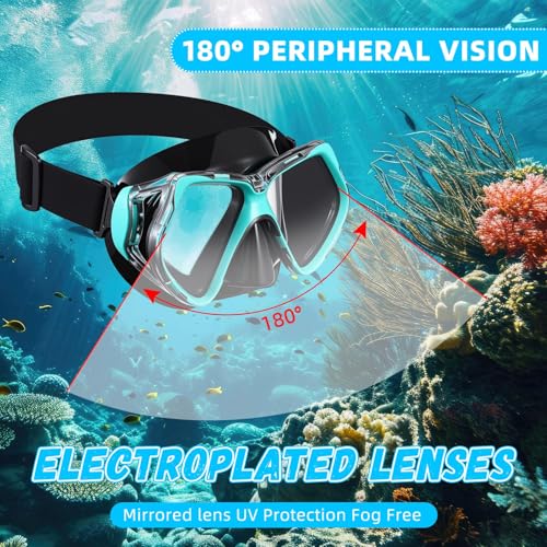Adult Swim Goggles with Nose Cover - Lake Green