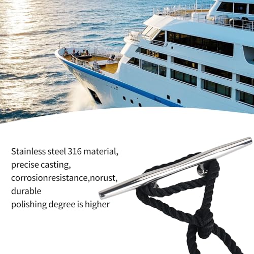 Hoffen 5 Inch Stainless Steel Boat Cleat 4 Pack Marine Dock Rope Fasteners