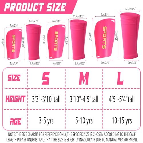 Kids Soccer Shin Guards with Sock Sleeves - Small Pink