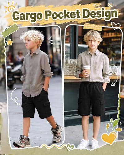Boys' Cargo Shorts 6-16 Years - Comfortable & Stylish