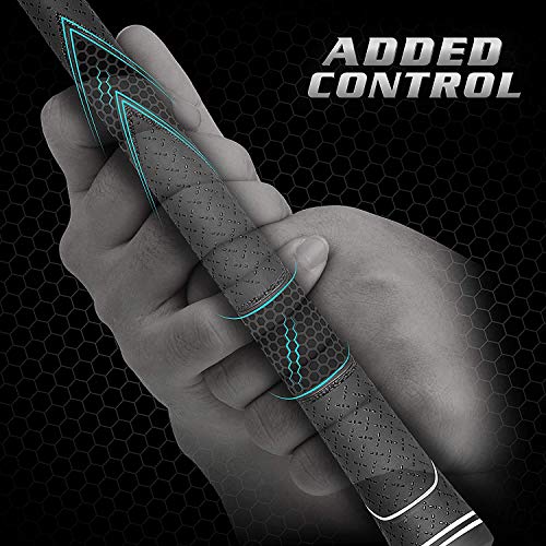 Premium Rubber Golf Grips 13 Pack - Midsize White/Black with Tapes
