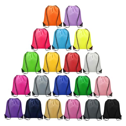 Vorspack Multicolor Drawstring Bags Bulk 60 Pcs, 15.7 x 13.3 Inches, DIY Customizable Storage Pack