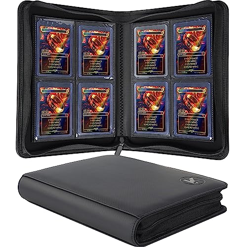 4-Pocket Top Loader Binder for 128 Trading Cards - Black