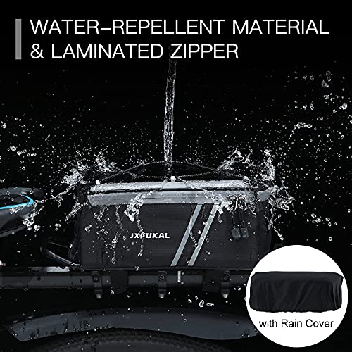 Waterproof Bicycle Rear Rack Bag with Rain Cover - 7L
