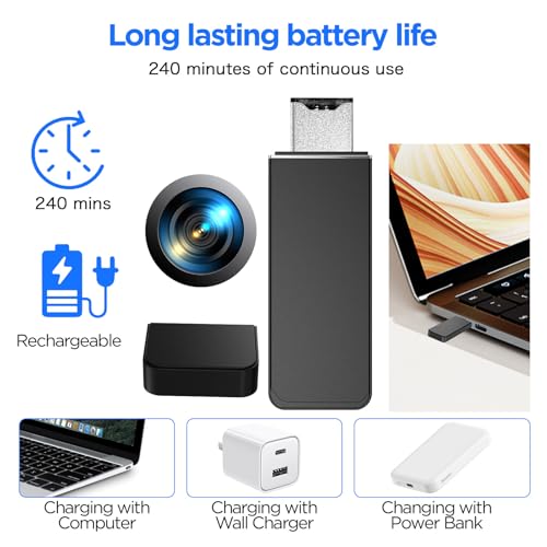 64GB Mini Camera 1080P Nanny Cam Security Cam Indoor Camera with Motion Detection for Indoor and Home, No WiFi