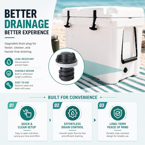 Leak-Proof Cooler Drain Plug Replacement for YETI & RTIC Models