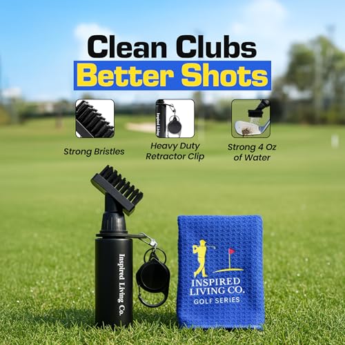 Golf Club Cleaner Kit - Premium Brush with Groove Cleaner & Towel