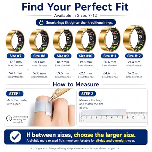 Smart Health & Fitness Tracker Ring with Heart Rate & Sleep Monitor