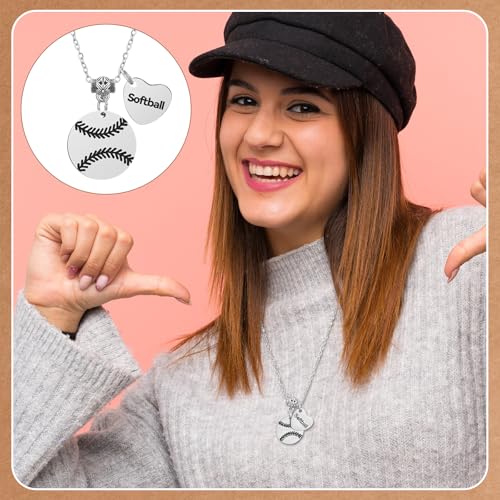 Softball Necklace Set - 12 Sport Charms Jewelry for Gifts
