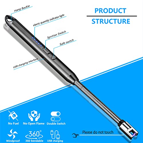Flameless Electric Candle Lighter - 360° Flexible Neck, USB Rechargeable