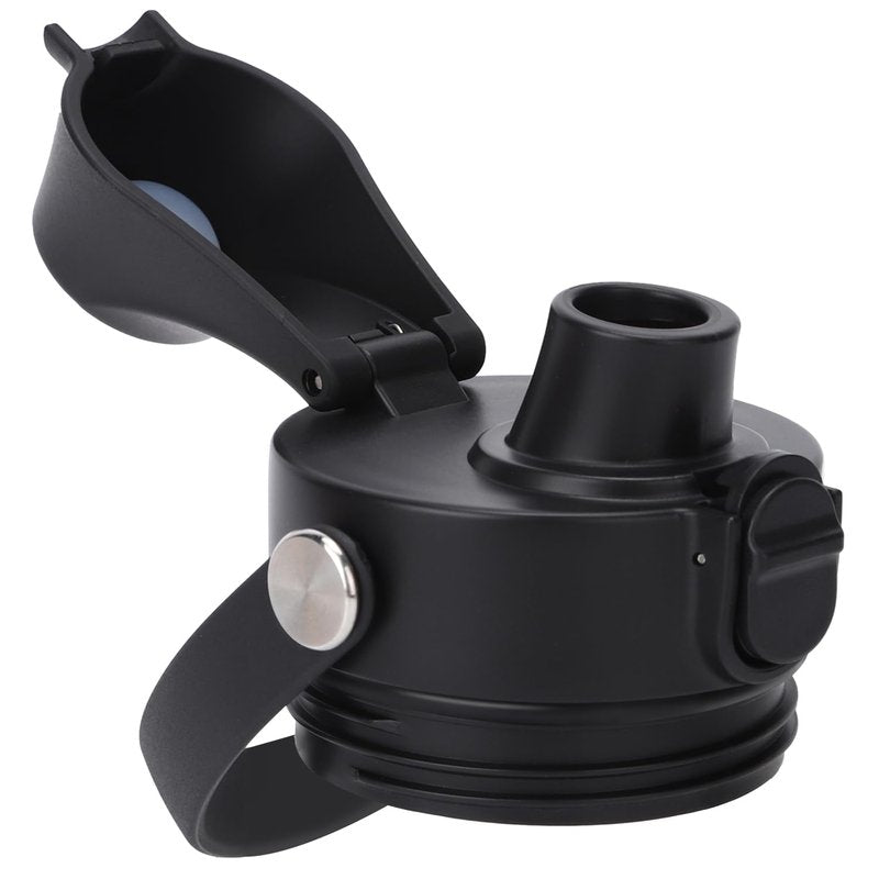 POYAKU Auto Spout Lid for Yeti Rambler 12/18/26/36/46/64 Oz Chug Cap Replacement with Soft Handle for RTIC | Leakproof | BPA Free | Dishwasher Safe (Aotu Spout Lid, Black)