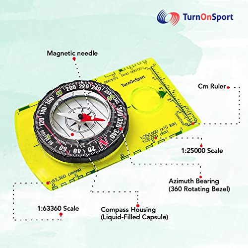 Advanced Orienteering Compass for Hiking and Camping - Lightweight Survival Tool