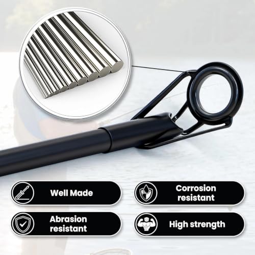 FishTrip Rod Tip Repair Kit Stainless Steel Ceramic Guides Replacement