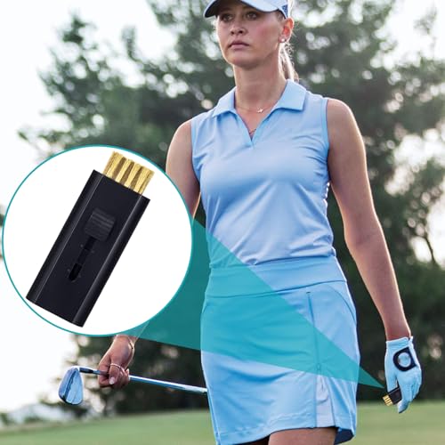 Retractable Golf Club Cleaner Brush - 2 Pack, Black