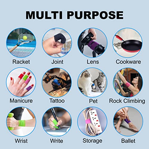 Self Adhesive Bandage Wrap - 12 Rolls 1" x 5 Yards, Mixed Colors