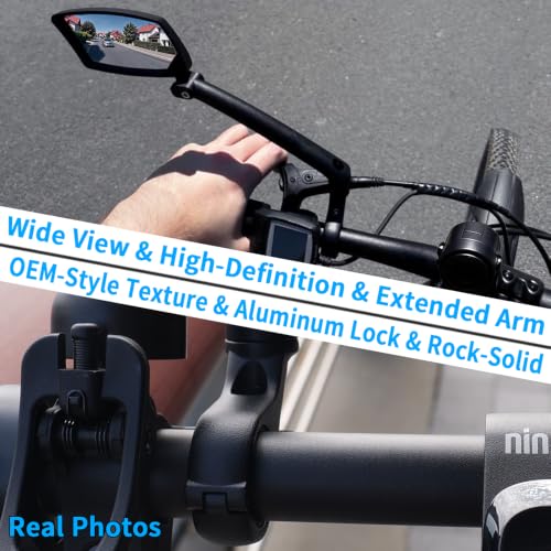 Handlebar Bike Mirror - HD Shatterproof Glass, 360° Adjustable, Silver Lens for Left