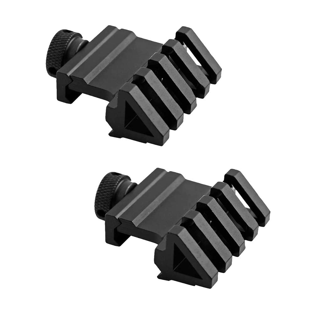 Ulightfire 45mm Picatinny Laser Adapter 45 Degree Angle Tactical Scope Mount Aluminum Offset 4 Slot Side Rail RTS Sight (2 Packs)