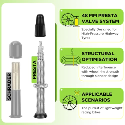700x35-43C Bike Tube with 48mm Presta Valve - 2 Pack