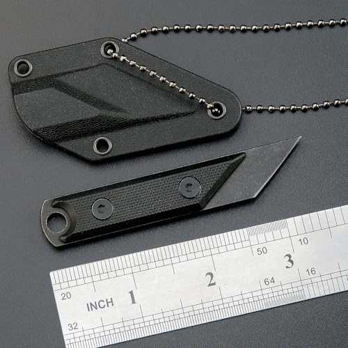 Compact Fixed Blade Knife with Kydex Sheath - Black