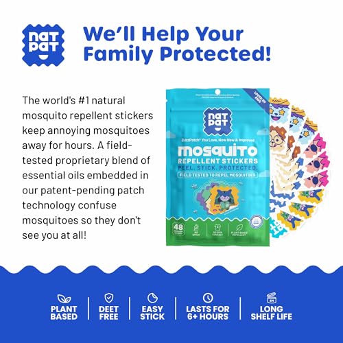 Buzz Patch Mosquito Patches for Kids - 48 Pack, Plant-Based