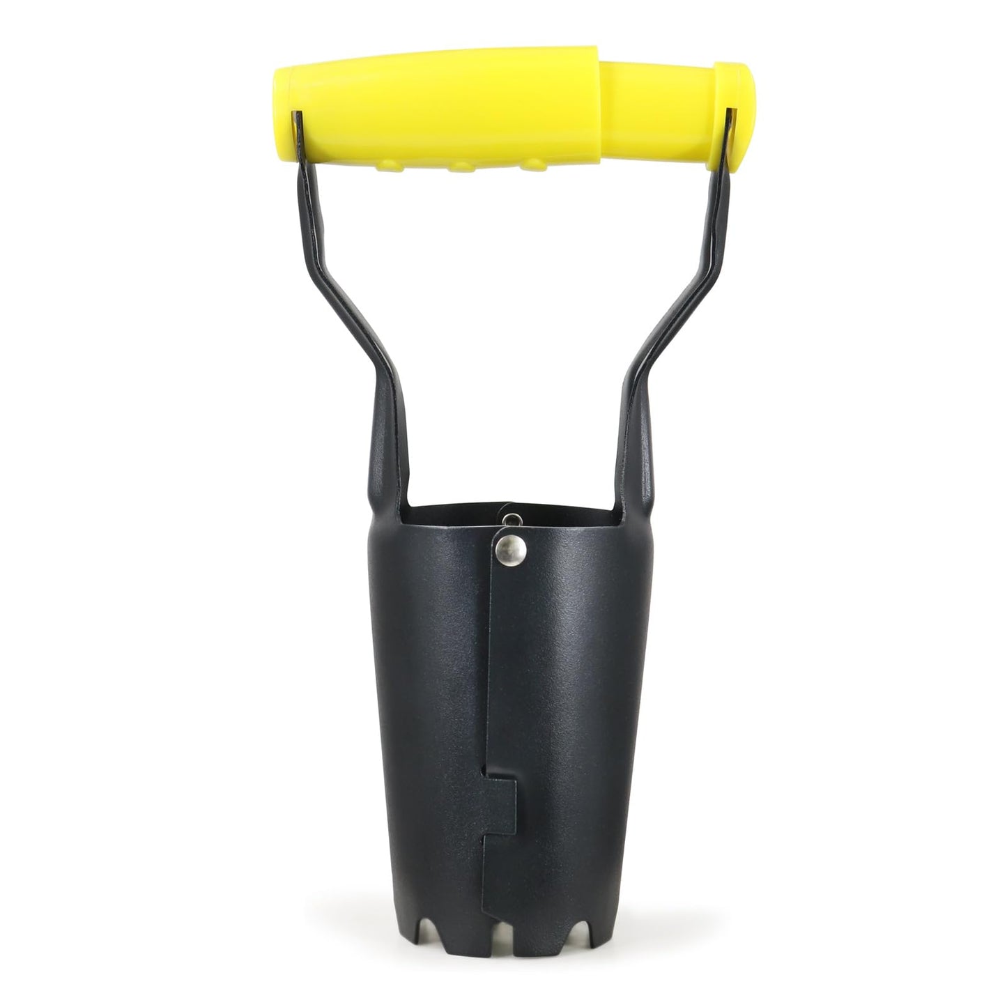 Jardineer Small Bulb Planter Tool– Compact Stainless Steel Transplanter for Bulbs, Seedlings & Flowers – Ergonomic Handle with Depth Markings – Silver & Black– Durable Garden Planting Tool