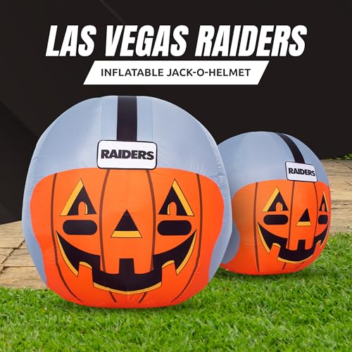 4ft Inflatable Las Vegas Raiders Helmet with LED Lights - Halloween Decoration
