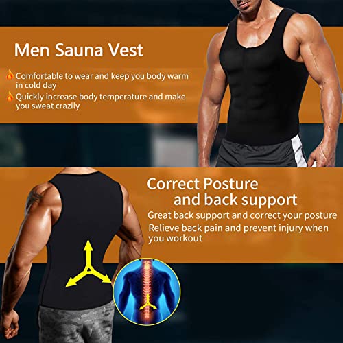 Compression Sauna Sweat Vest Tank Top for Men - Blue / Large-X-Large